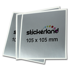 Mat sølv kvadratiske klistermærker 