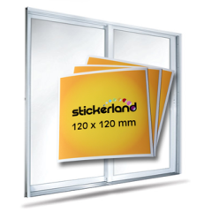 Kvadratiske klistermærker med lim på tryksiden 