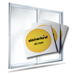 Runde klistermærker med lim på tryksiden 