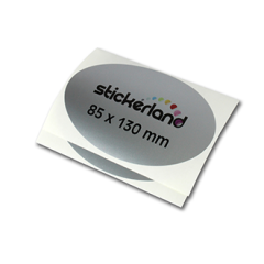 Mat sølv ovale klistermærker 