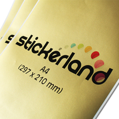 Mat guld A-format klistermærker 