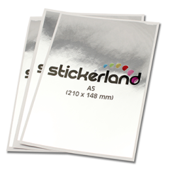 A-format klistermærker i blank sølv