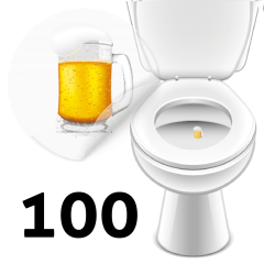 Beer mug urinal sticker 100 pieces pack