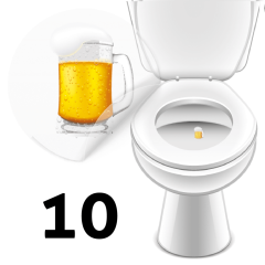 Beer mug urinal sticker 10 pieces pack