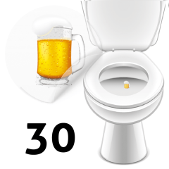 Beer mug urinal sticker 30 pieces pack