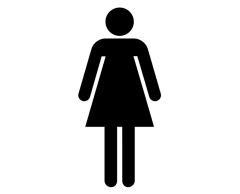 Black ladies' toilet sticker large pictogram