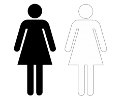 Ladies' toilet sticker large pictogram