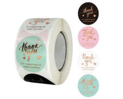 Thank you for supporting my small business stickers, four color variants per roll, 500 pieces