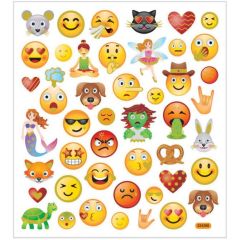 Metallic Smiley Faces Emoji Stickers (46 pcs)