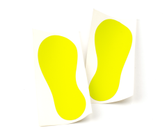 Neon yellow footprints to the floor 18cm - remainder