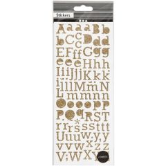 Gold Glitter Letter Alphabet Sticker Sheets (2 pcs.)