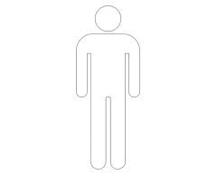 Mens toilet sticker large white pictogram