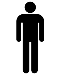 Mens toilet sticker large black pictogram