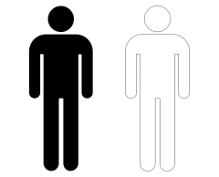 Men's toilet sticker large pictogram