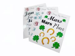 Transparente klistermærker på ark