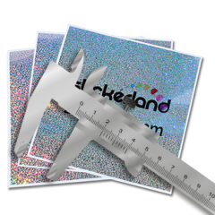 Custom Size Metal Flake Sticker in CMYK - Badgeland