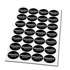 Oval Paper Stickers on A4 Sheets