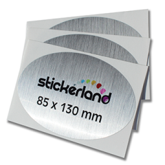 Oval Stickers in Brushed Steel Look