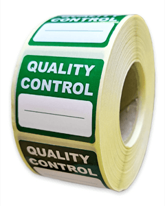 Quality control stickers 40x36mm roll with 1000 pcs.