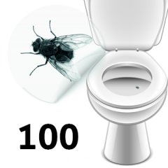 Toilet flies & Urinal flies toilet sticker 100 pcs. pack