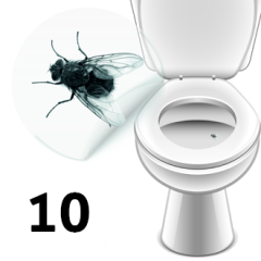 Toilet flies & Urinal flies toilet sticker 10 pcs. pack
