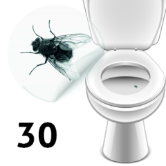 Toilet flies & Urinal flies toilet sticker 30 pcs. pack