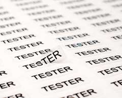 Transparent Tester sticker sheet